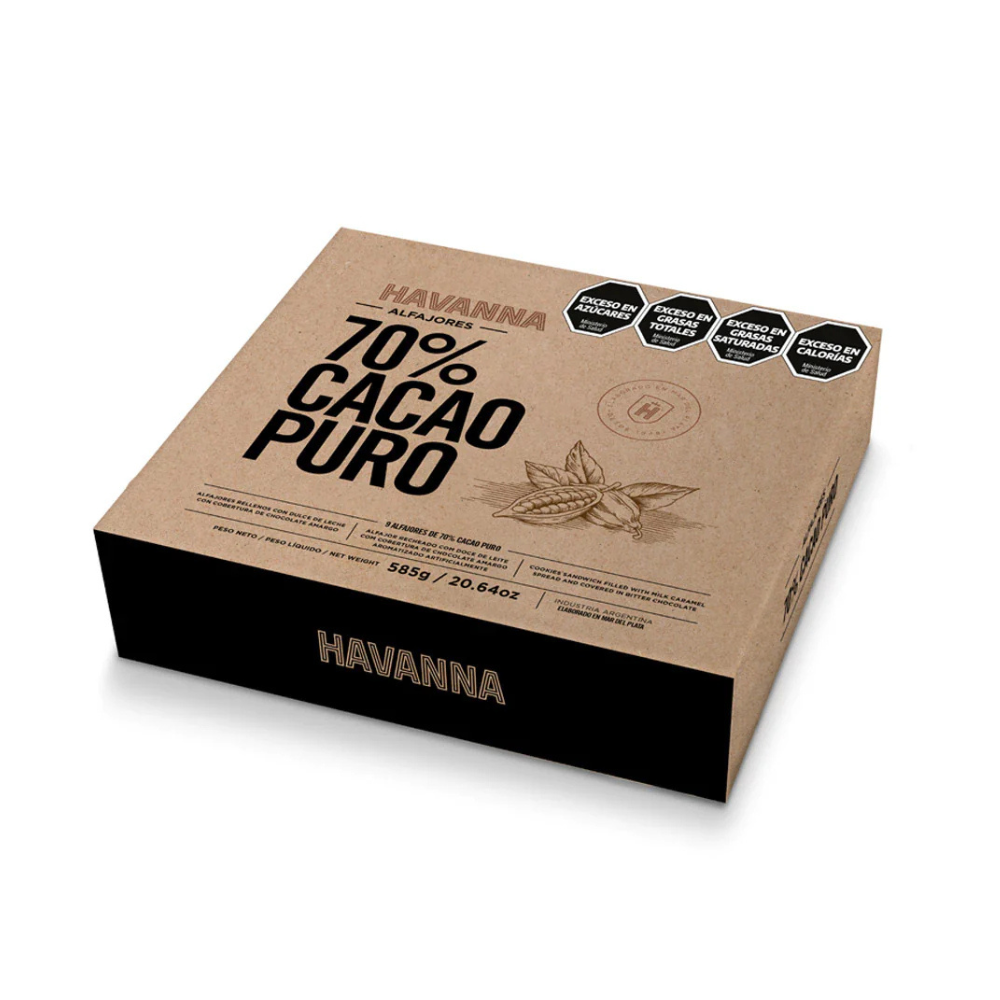 Alfajor 70% Cacao Havanna caja x9